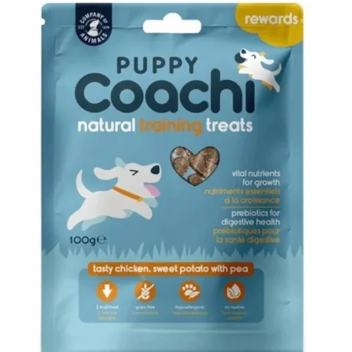 Coachi Puppy Natural Training Treats Chicken, Sweet Potato with Pea – 100g