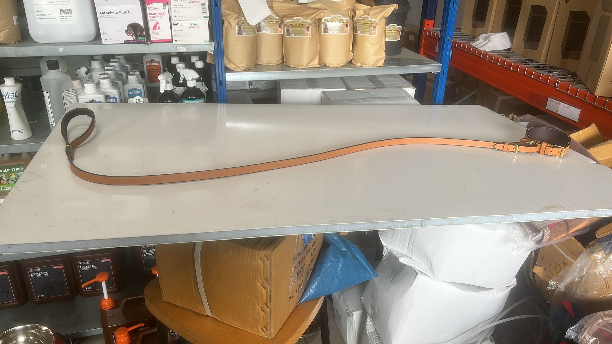 Classic Tan Leather Greyhound Collar & Lead Set - Image 3