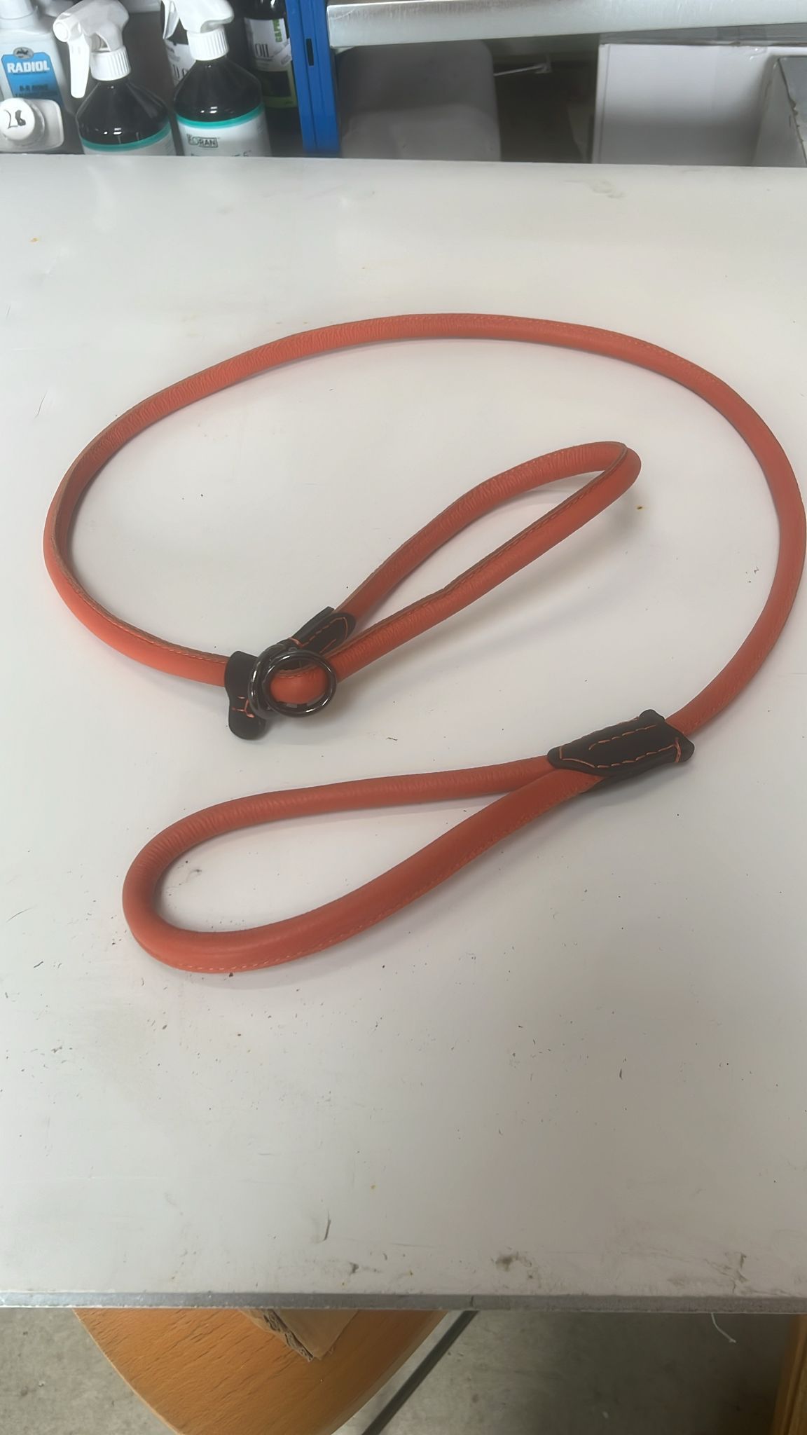 Handcrafted Rolled Leather Slip Lead - Image 4