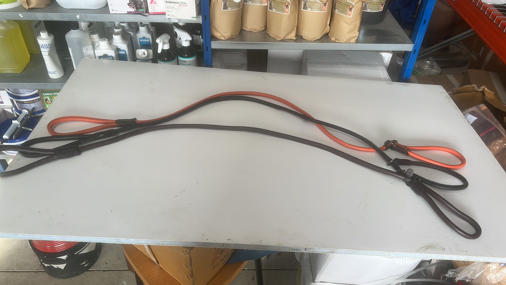 Handcrafted Rolled Leather Slip Lead - Image 2